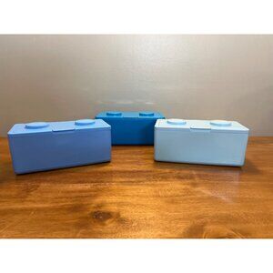 Vintage Chubs Stackable Baby Wipe Storage Containers Boxes Lego Lot of 3 Blue